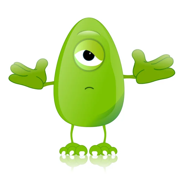 Groene monster karakter expressies grappig — Stockfoto