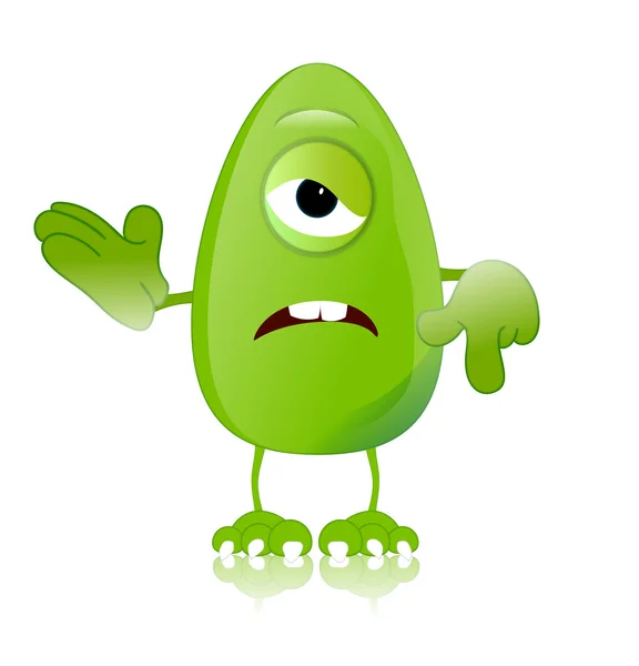 Green monster character expressions funny — Stock Photo, Image