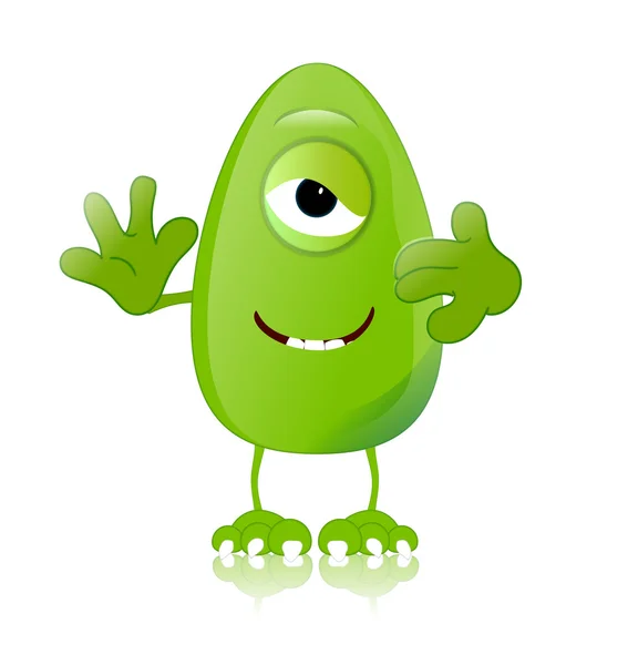 Green monster character expressions funny — Stock Photo, Image