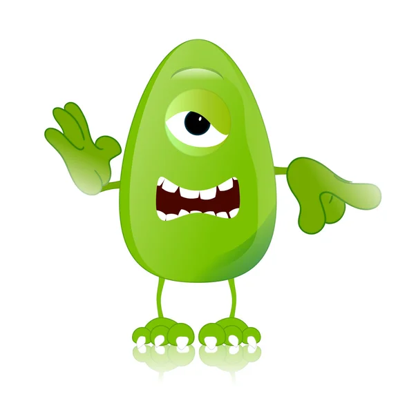 Green monster character expressions funny — Stock Photo, Image