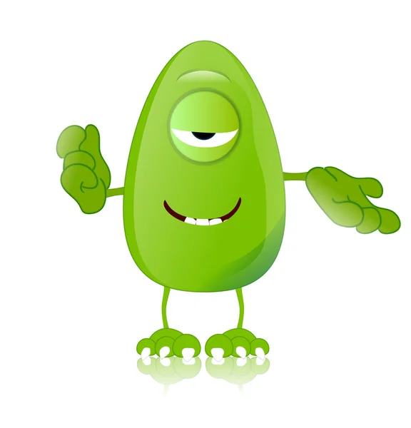 Grüne Monster Zeichen Ausdrücke lustig — Stockfoto