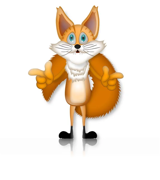 狐狸的插图人物卡通 3d — 图库照片