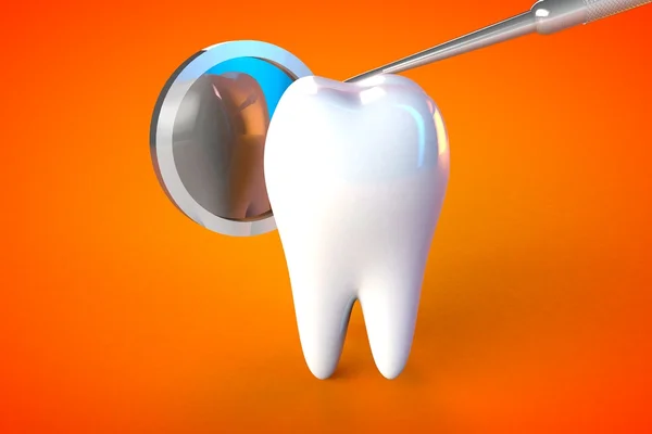 Tooth molar tooth Dental Hygiene Dentist 3D orange — Stock Photo, Image