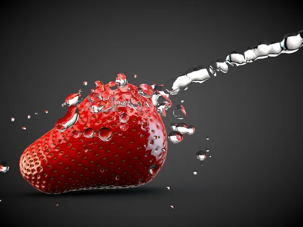 Strawberry water splash fruit fresh healthy black