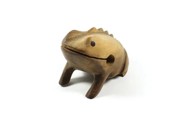 Wooden golden frog souvenir from Brazil — Stock Photo, Image