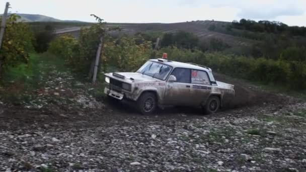 Συναγερμός Εκτός Δρόμου Γρήγορο Σπορ Αυτοκίνητο Abrau Durso Ρωσία Λάσπη — Αρχείο Βίντεο