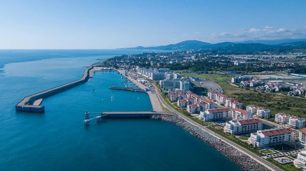 Vista Aérea Costa Azul Del Mar Negro Parque Olímpico Verano — Foto de Stock