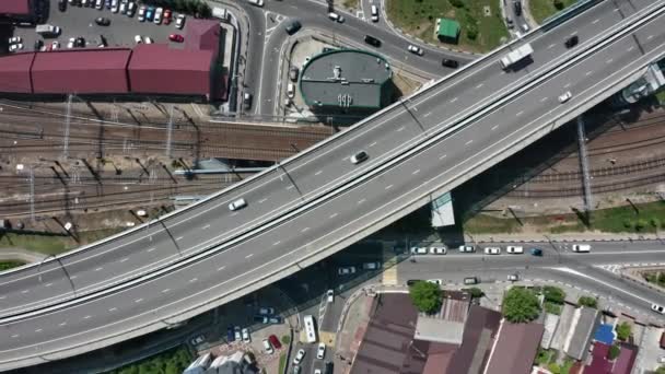 Vista aérea da junção rodoviária em sochi, Rússia — Vídeo de Stock