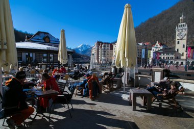 Krasnaya Polyana kayak merkezi. Rosa Khutor. Soçi. Rusya.
