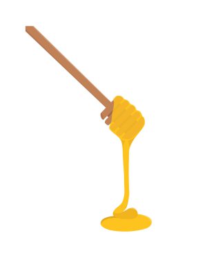 Ballı ballı şeker. Beyaz arka planda izole edilmiş. Vektör illüstrasyonu.