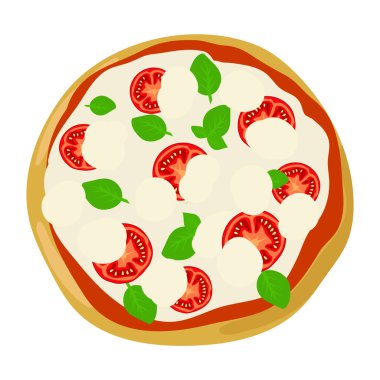 En iyi pizza Margherita. Vektör çizimi. Eps 10