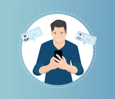 Telefonu olan biri. Erkek muhabbeti. İş adamı kavramı.