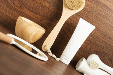 güzellik modası makyaj şişesi losyonu krem ürün cilt sağlık konsepti arka planda