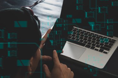 Kripto para birimi grafik teknolojisi ve bitcoin ile iş finans, etherium para ticareti