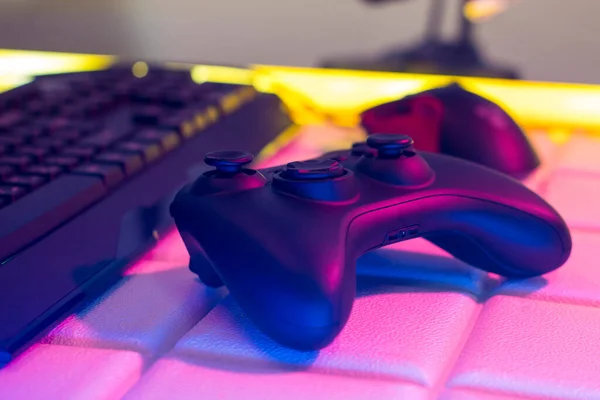 Joystick Του Gaming Εργαλεία Και Esports Πρόκληση Streaming Online Τουρνουά — Φωτογραφία Αρχείου