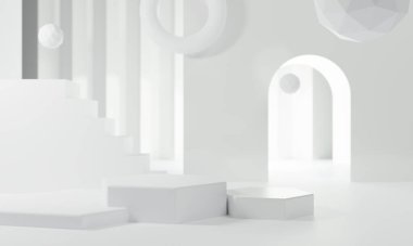 Arkaplan soyut kaide tahtasının 3d resimlendirmesi, sanat görüntüsü model ürün dekorasyon tezgahı duvar kağıdı