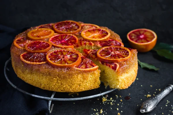 Kopfüber Blutorangenkuchen — Stockfoto