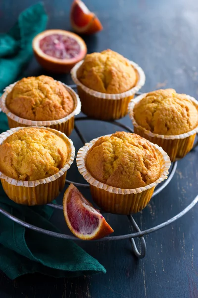 Wortel en bloed oranje muffins — Stockfoto