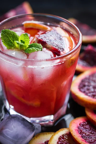 Cocktail with red blood orange — Stock Photo, Image