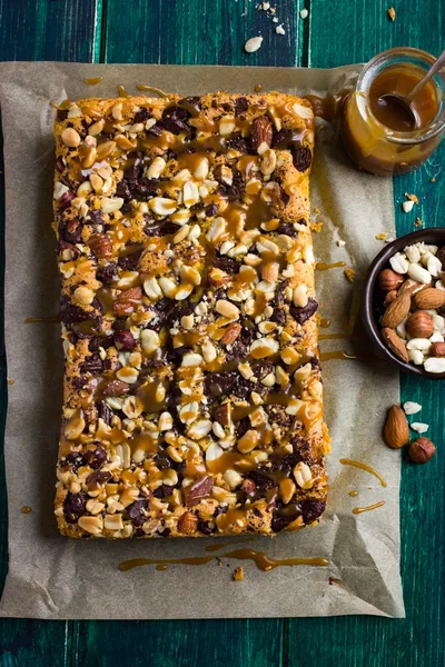 pumpkin, nuts and chocolate bars