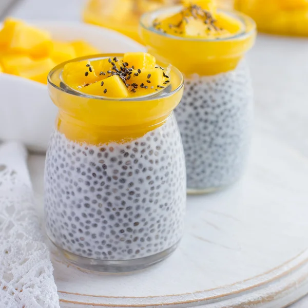 Pudding aux graines de chia à la mangue — Photo