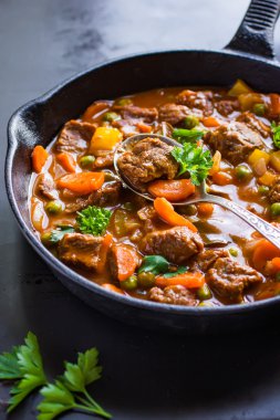 beef stew with vegetables  clipart