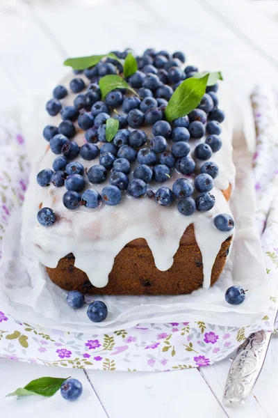 Blueberry tårta med socker glasyr — Stockfoto