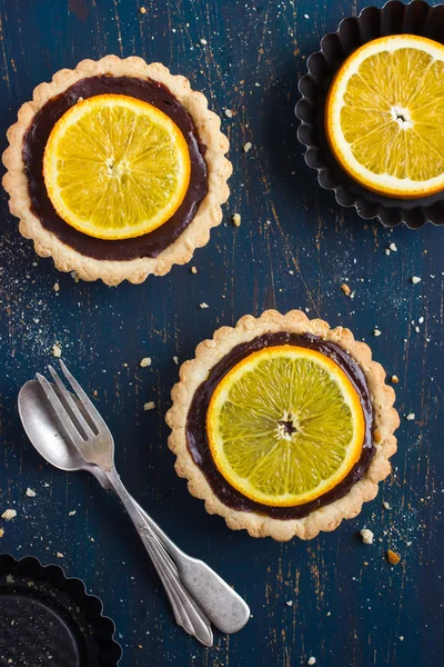 Crostata con cioccolato e arancia — Foto Stock