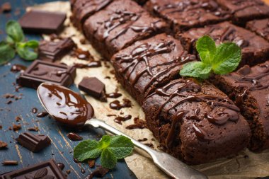 Homemade chocolate brownies clipart
