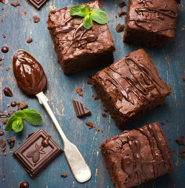 Házi csokoládé brownie — Stock Fotó