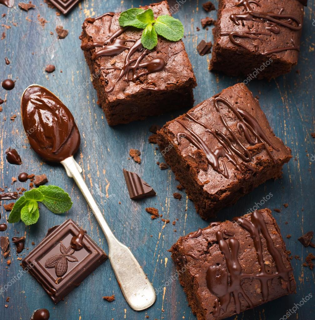 Homemade chocolate brownies Stock Photo by ©Anna_Shepulova 72660625
