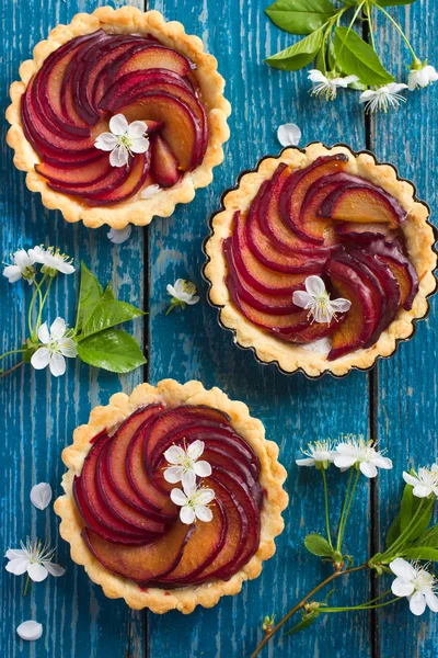 Sweet tarts with plum — Stock Photo, Image