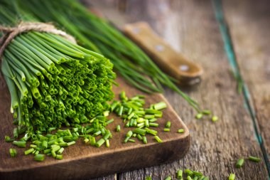 Bunch of fresh chives clipart