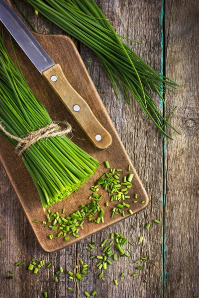 Bund frischer Schnittlauch — Stockfoto