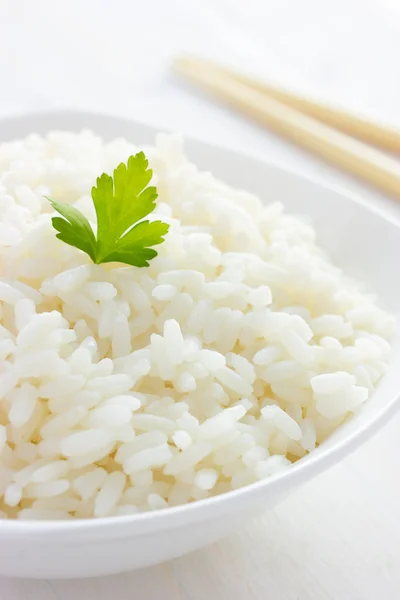 Λευκό ρύζι σε μπολ — Φωτογραφία Αρχείου