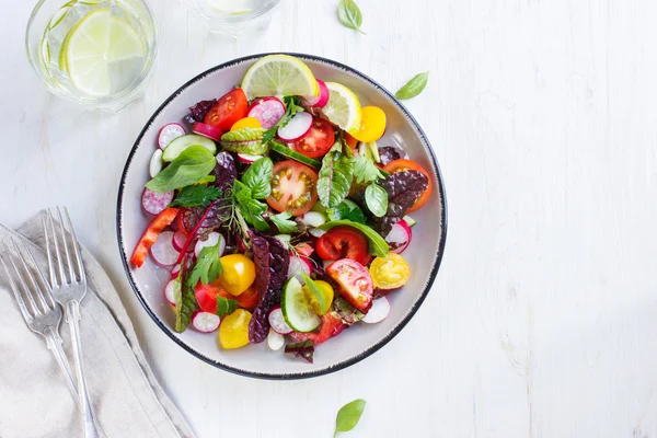 Salada saudável com legumes frescos de verão — Fotografia de Stock