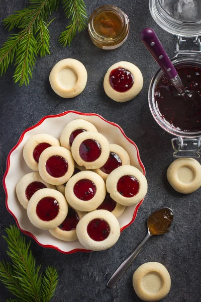 Christmas cookies with jam filling — Stock Photo, Image