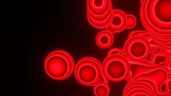 liquid ball 3d rendering abstract glow red black poster backdro