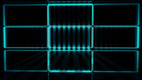Rendering Abstract Blue Neon Lines — Stock Photo, Image