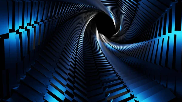 Візуалізація Світяться Лінії Тунелі Неонове Світло Віртуальна Реальність Безступінчасте Абстрактне — стокове фото