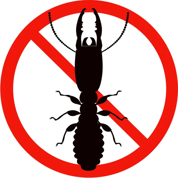 Silueta negra insecto peligro — Vector de stock