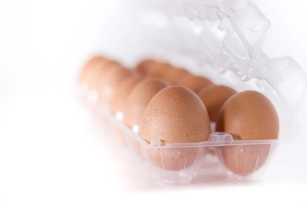Envase para huevos en plástico transparente — Foto de Stock