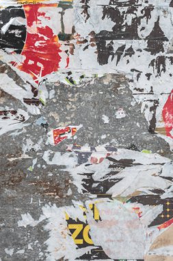 Eski Yırtık Posterli Grunge Arkaplan. Çoklu renk dokusu.