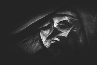 Yas heykelinin ayrıntıları. Retro biçim fotoğrafı.