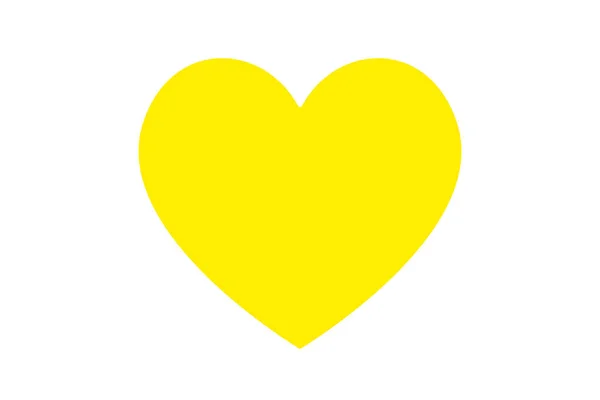 Yellow Heart Illustration White Love Symbol Icon Valentine Day Wedding — Stock Photo, Image