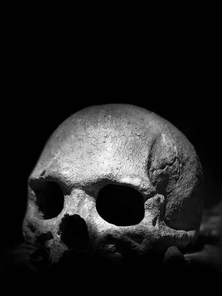 Skull Personen Isolerad Svart Bakgrund — Stockfoto