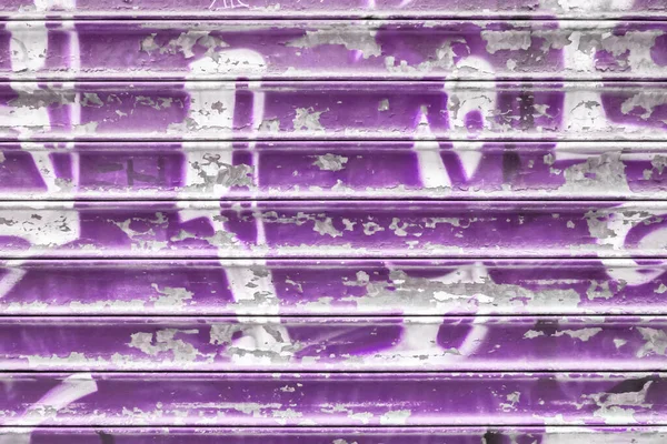 Violette Metallklappe Mit Abblätternder Farbe Ideal Für Hintergrund Tapete — Stockfoto