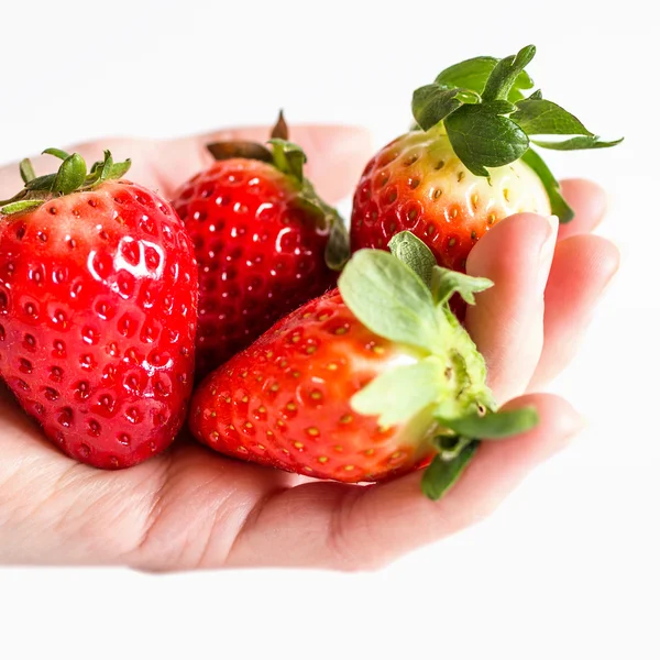 Handfull jordgubbar — Stockfoto