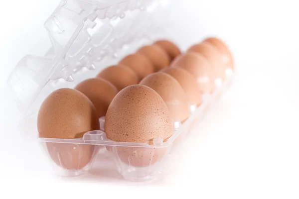 Envase para huevos en plástico transparente — Foto de Stock