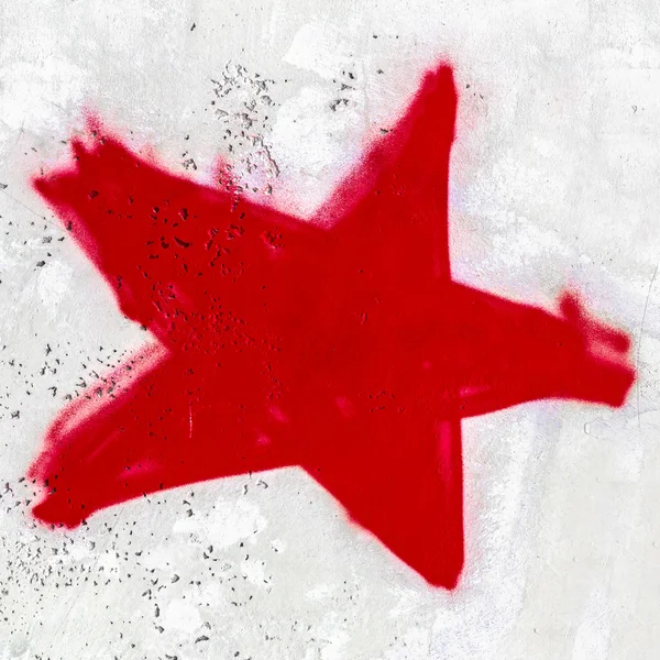 A red star painted on the wall — Stock Photo, Image